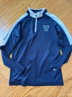 Boys Villanova Performance Navy Quarter‑Zip Pullover. Like New.